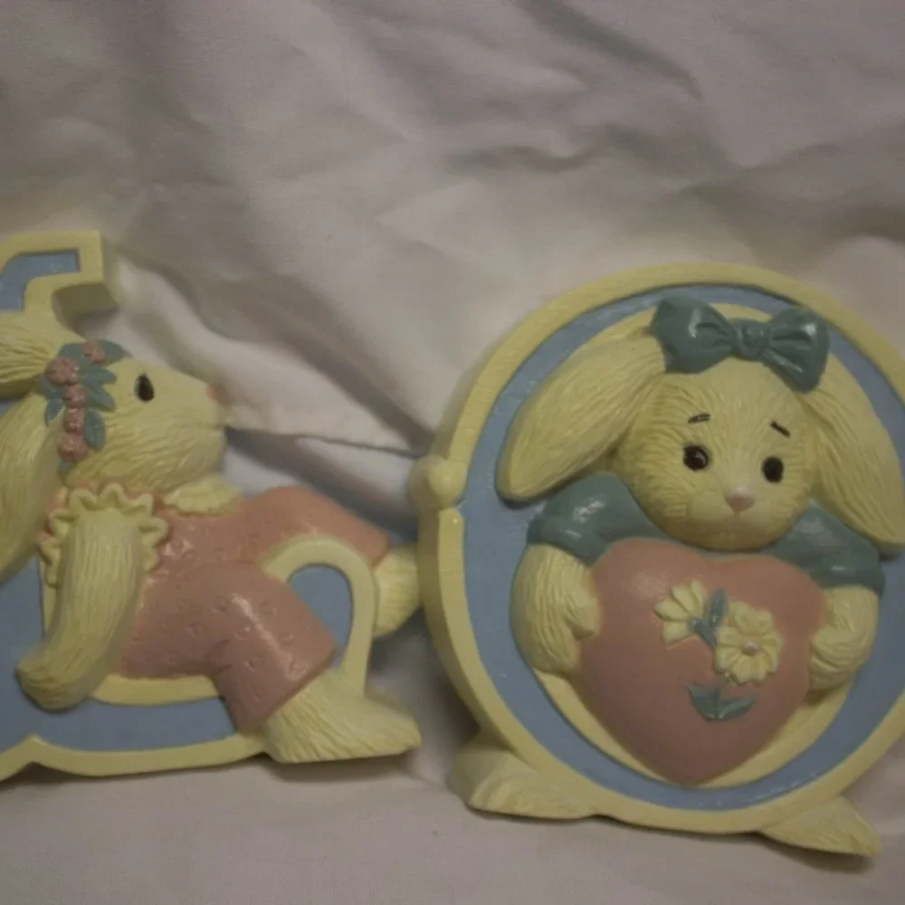 Vintage 1992 Burwood Bunnies Love Wall Decor